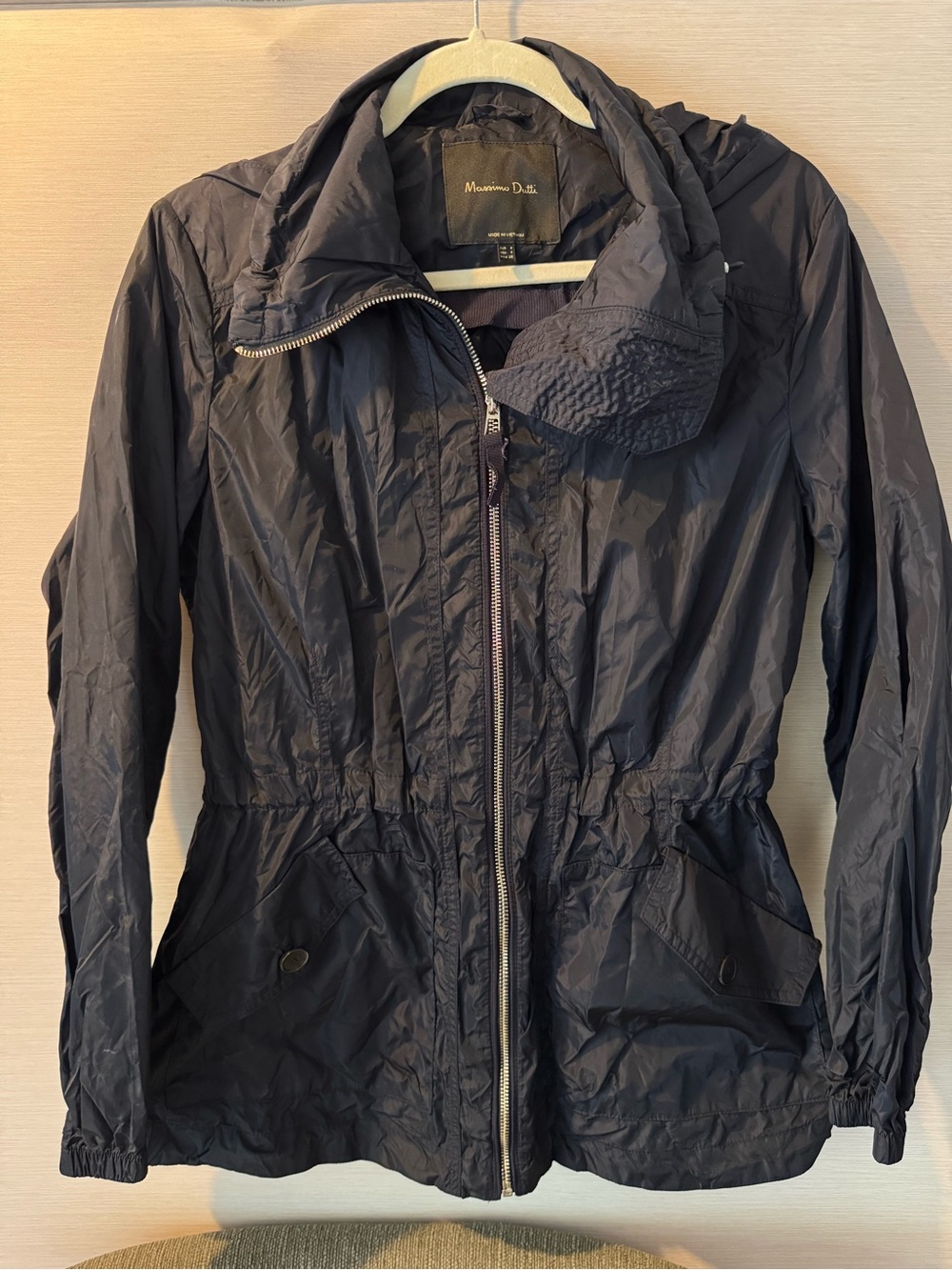 Massimo Dutti Women's Dark Navy Hooded Utility Jacket - Picture 1 of 11